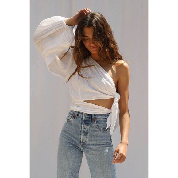 NWT FREE PEOPLE X JEN’S PIRATE BOOTY Sz M GRAFFITI BRIDGE TOP IN WASHED BLACK - Picture 2 of 5